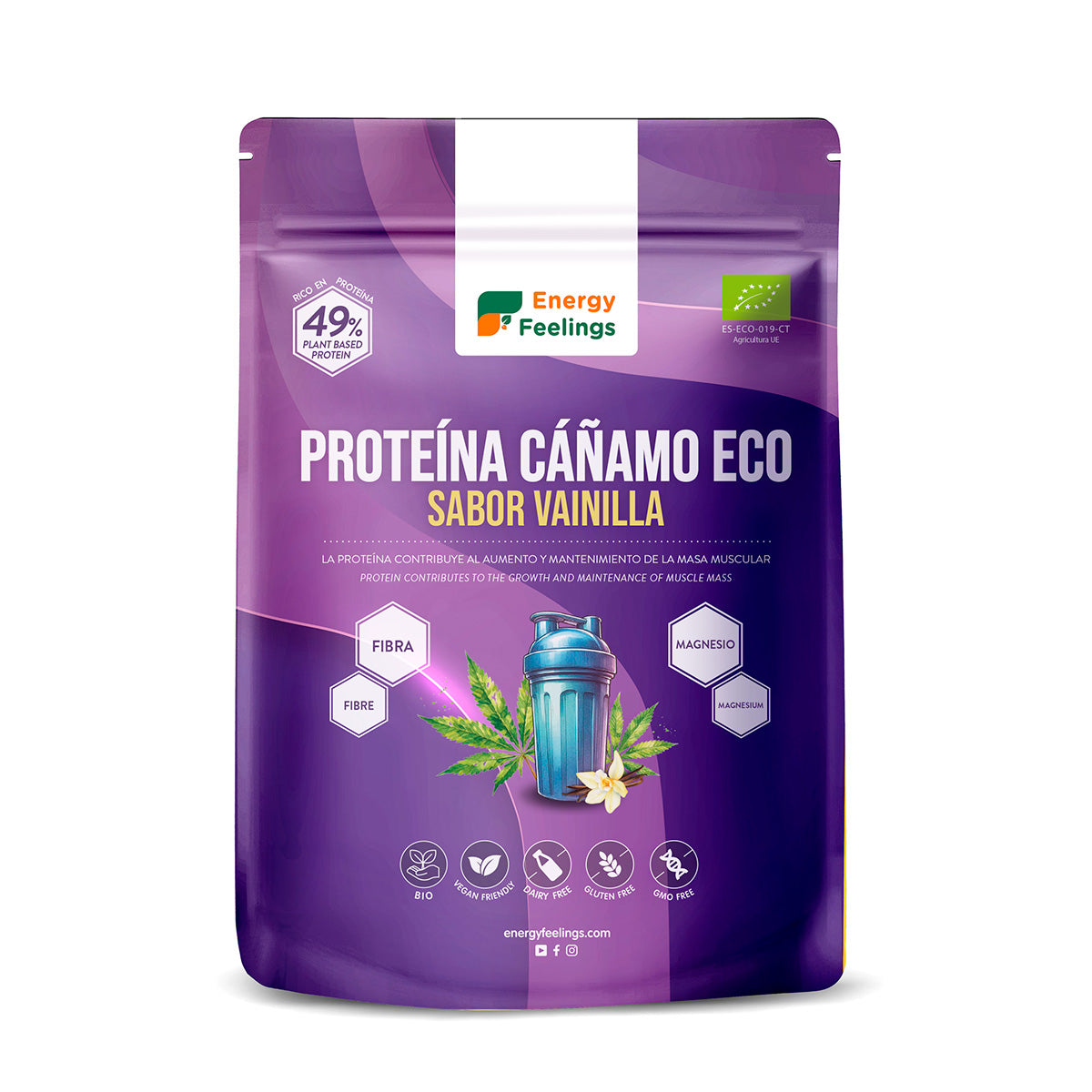 Proteína de Baunilha e Cânhamo Energy Feelings 1 kg