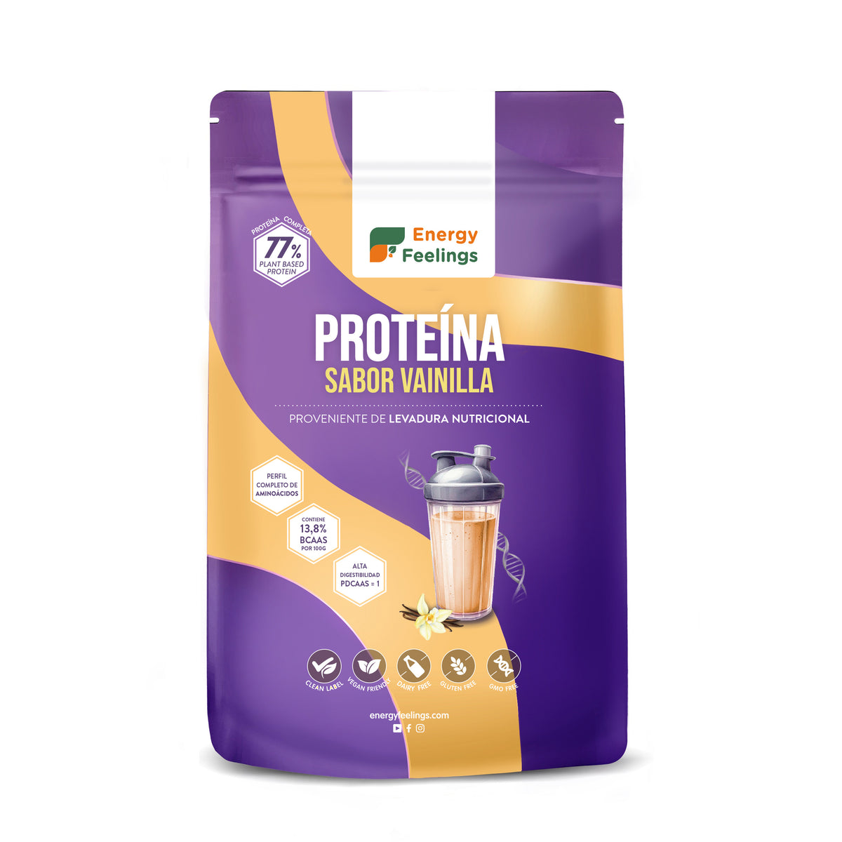 PROTEINA DE LEVADURA con vainilla   Energy Feelings  ( 1 Kg) XXL Pack