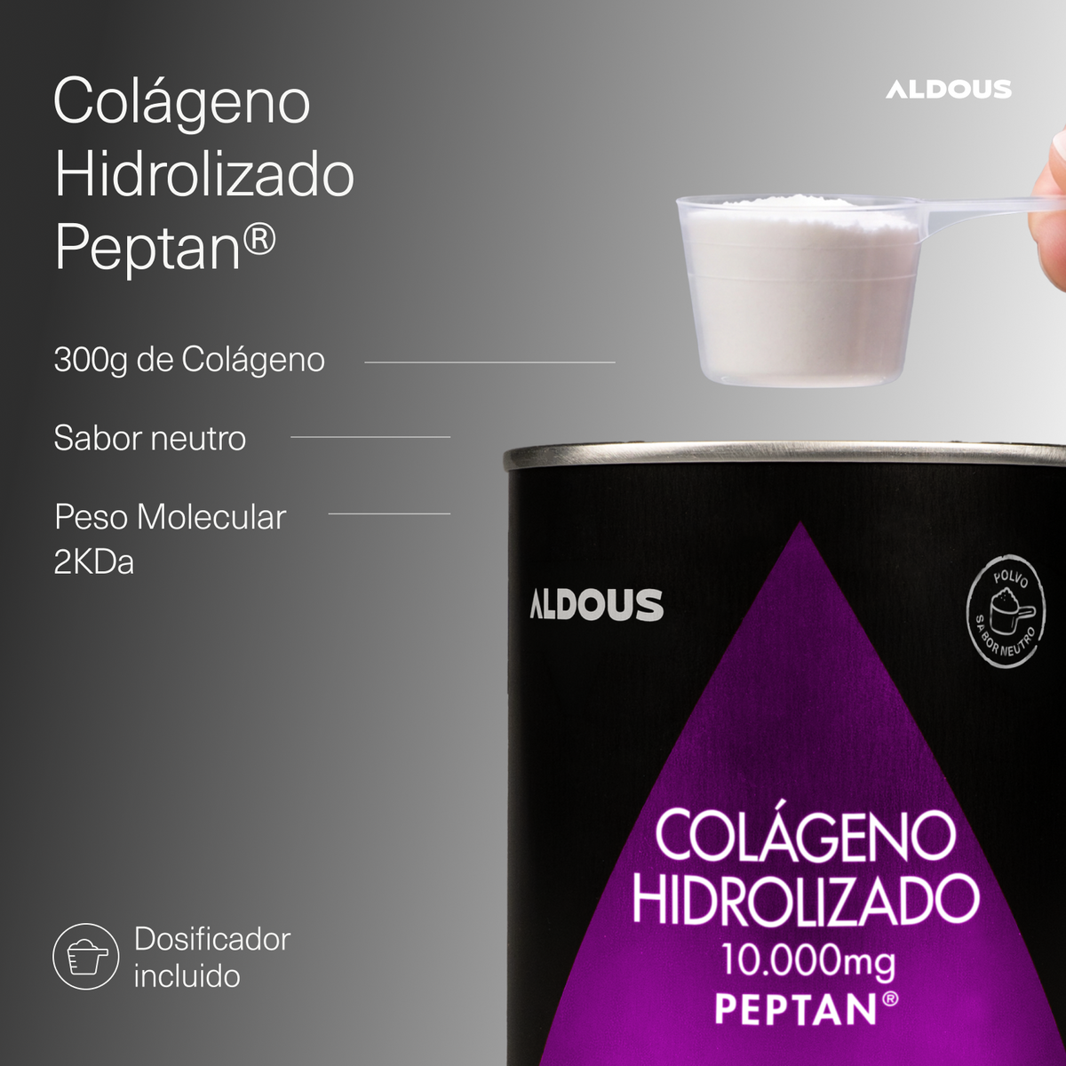 Colágeno Hidrolizado en Polvo 300 g Aldous Bio