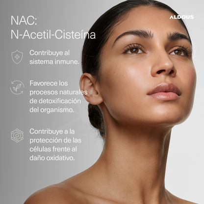 NAC N-Acetil-Cisteína con Vitamina E y Selenio 250 Cápsulas Aldous Bio