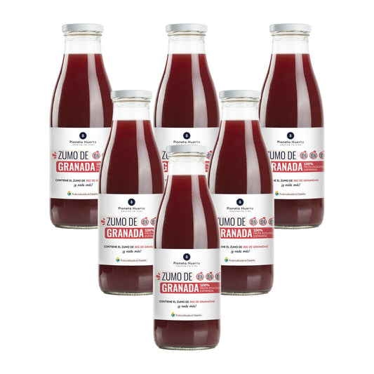 Pack 6x Zumo de Granada 100% fruta exprimida Eco Planeta Huerto 750ml