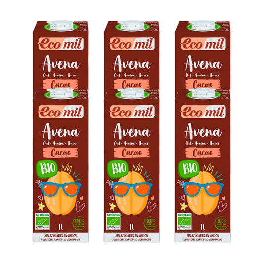 Embalagem de 6 x Bebida de Aveia com Chocolate NaturGreen 1 L