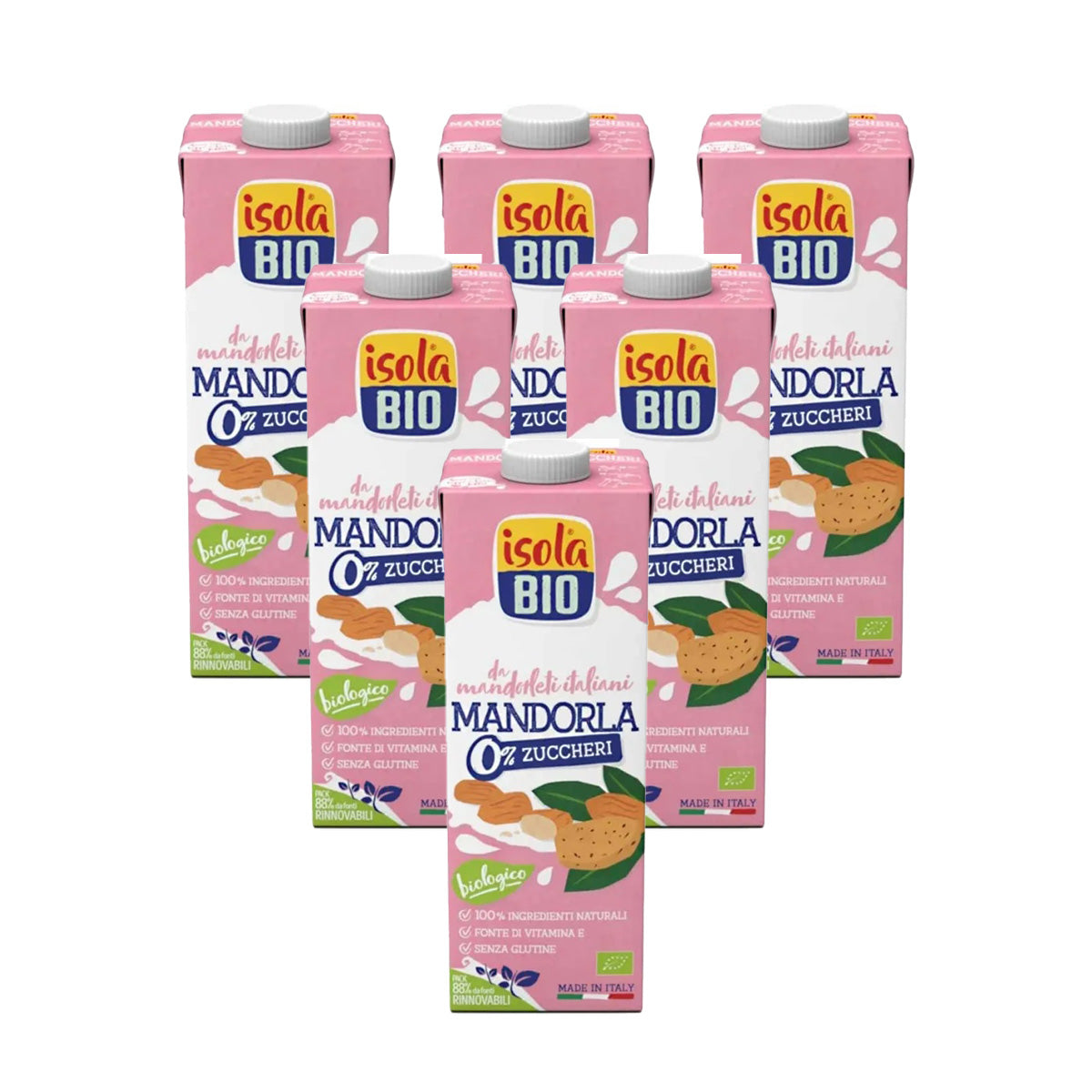 Pack de 6 Bebidas de Amêndoa sem Açúcar Bio Isola Bio 1 L