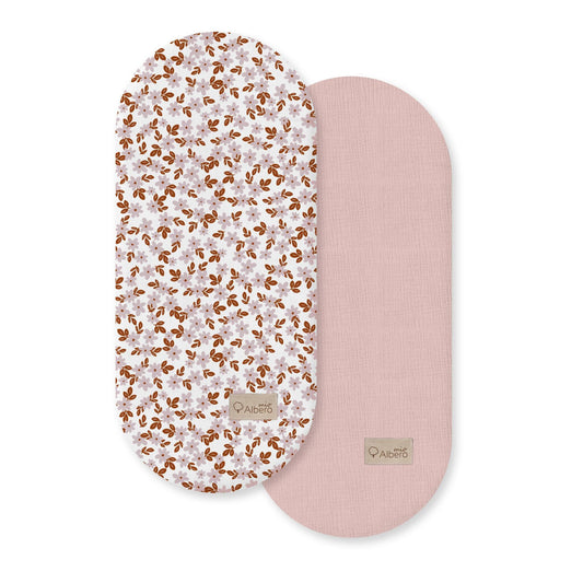 Pack 2 Bajeras Capazo Algodón Satinado Y Muselina Retro Flower_0