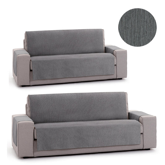 Pack 2 Plazas Y 3 Plazas Protector Funda Sofa. Cubresofa. Chenilla Lisa. Diseño Elite. Color Gris_0