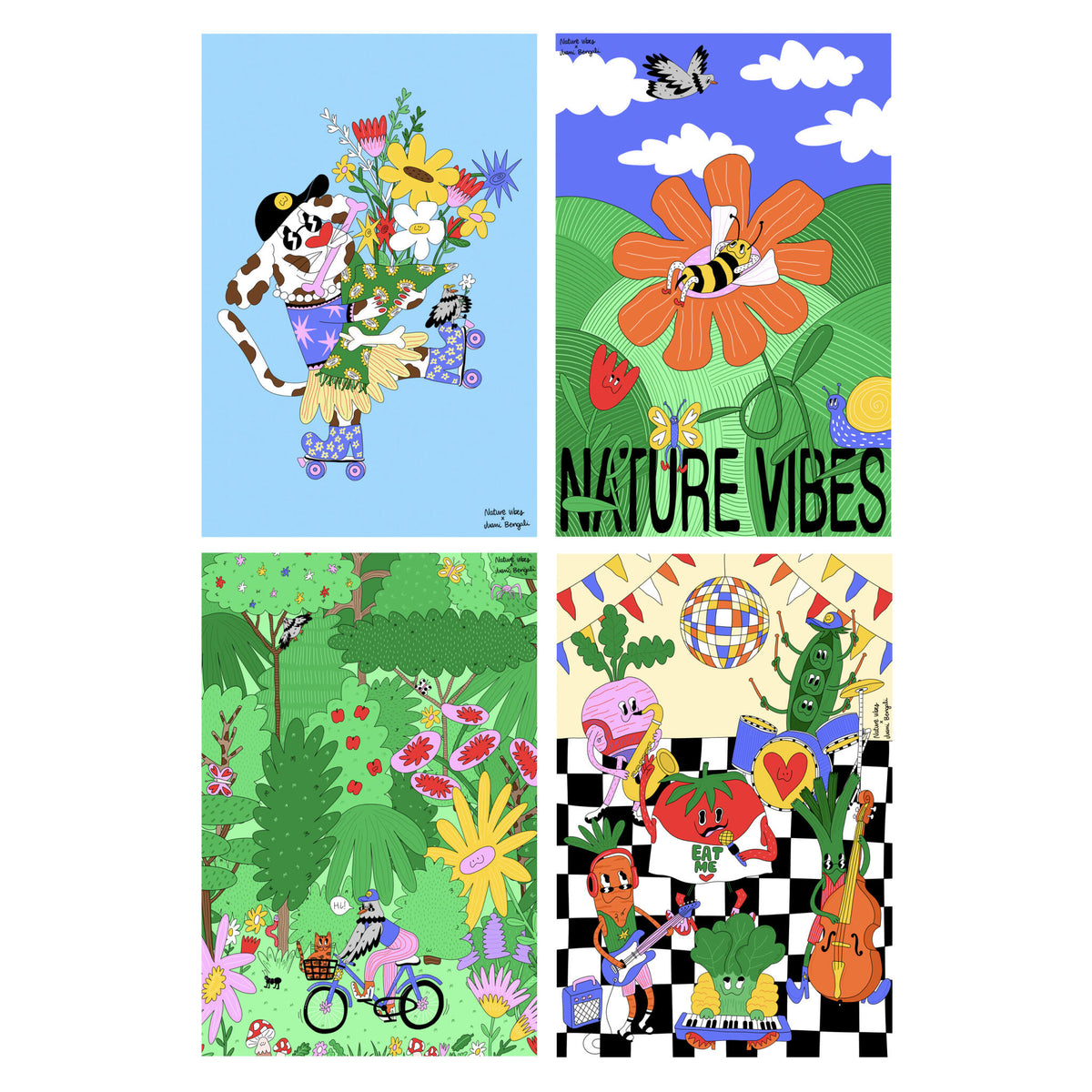 Pack 4 Láminas 10x15 cm Colección Nature Vibes x Juani Bengali, Regalo Original - Nature Vibes_0