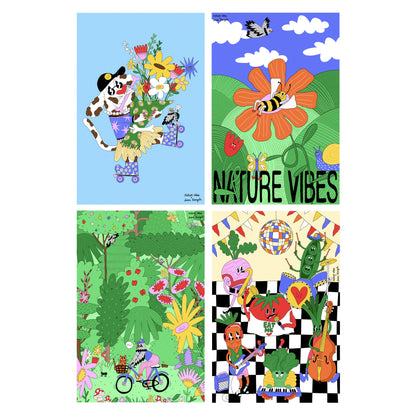 Pack 4 Láminas 10x15 cm Colección Nature Vibes x Juani Bengali, Regalo Original - Nature Vibes_0