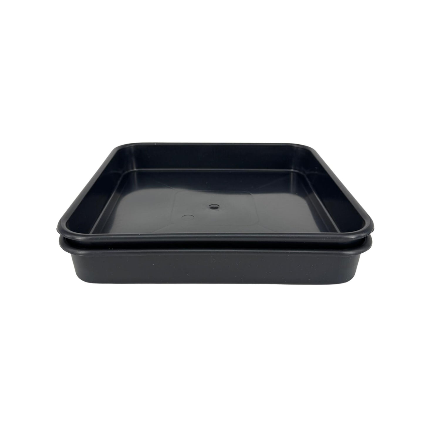 Pack 50 Platos Cuadrados Negros 15x15 Cm | Sin Agujeros, Plástico Grueso – Para Macetas, Drenaje Y Germinación_1