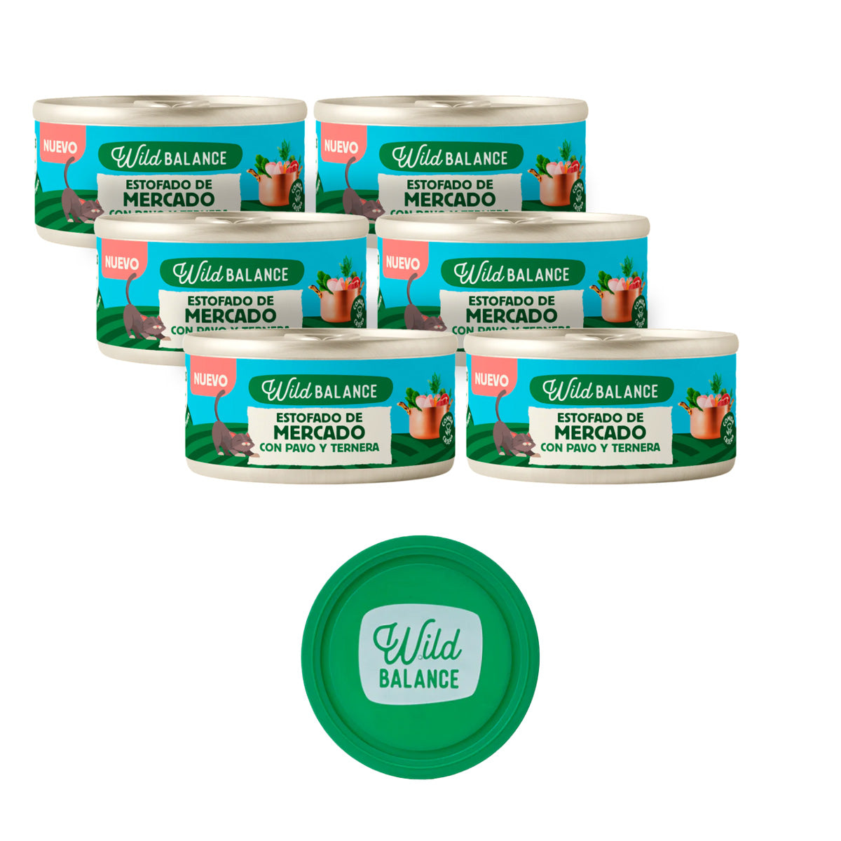 Ensopado de Mercado Wild Balance com Peru e Carne para Gatos 6 x 80g