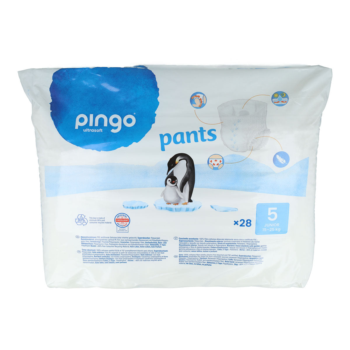 Pants Pañales-Braguitas Ecológicos Talla 5 Pingo 28 unidades