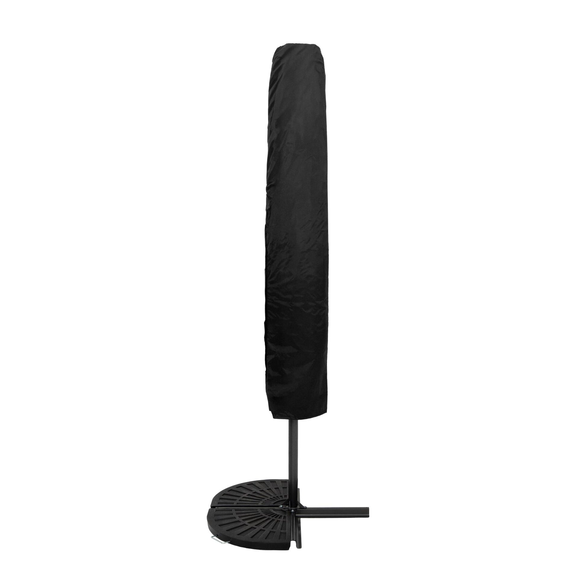 Parasol Excéntrico De 3 M Con Base De Medio Abanico – Gris_2