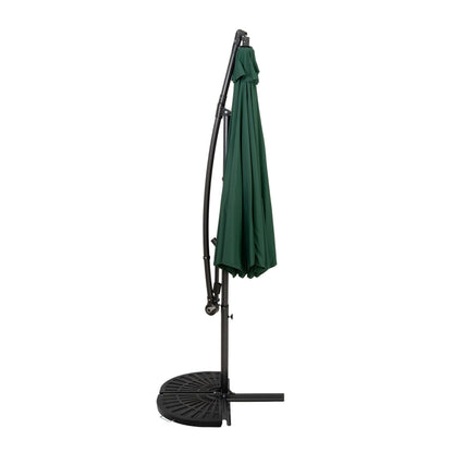 Parasol Excéntrico De 3 M Con Base De Medio Abanico – Verde_1