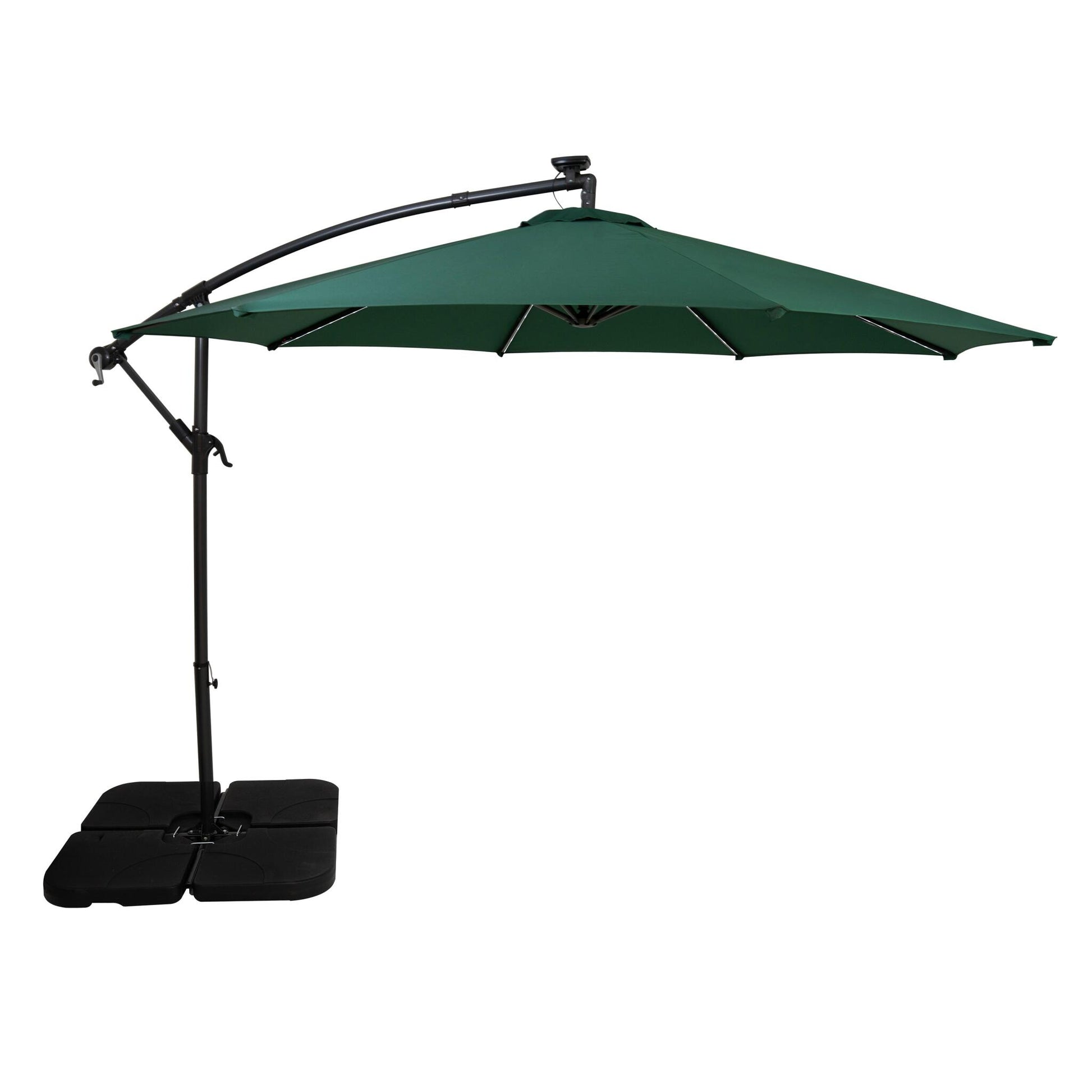 Parasol Excéntrico Led 3 M Con Base Cuadrada – Verde_0
