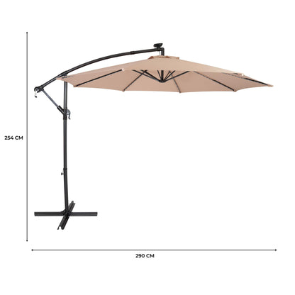 Parasol Excéntrico Led De 3 M – Beige_4