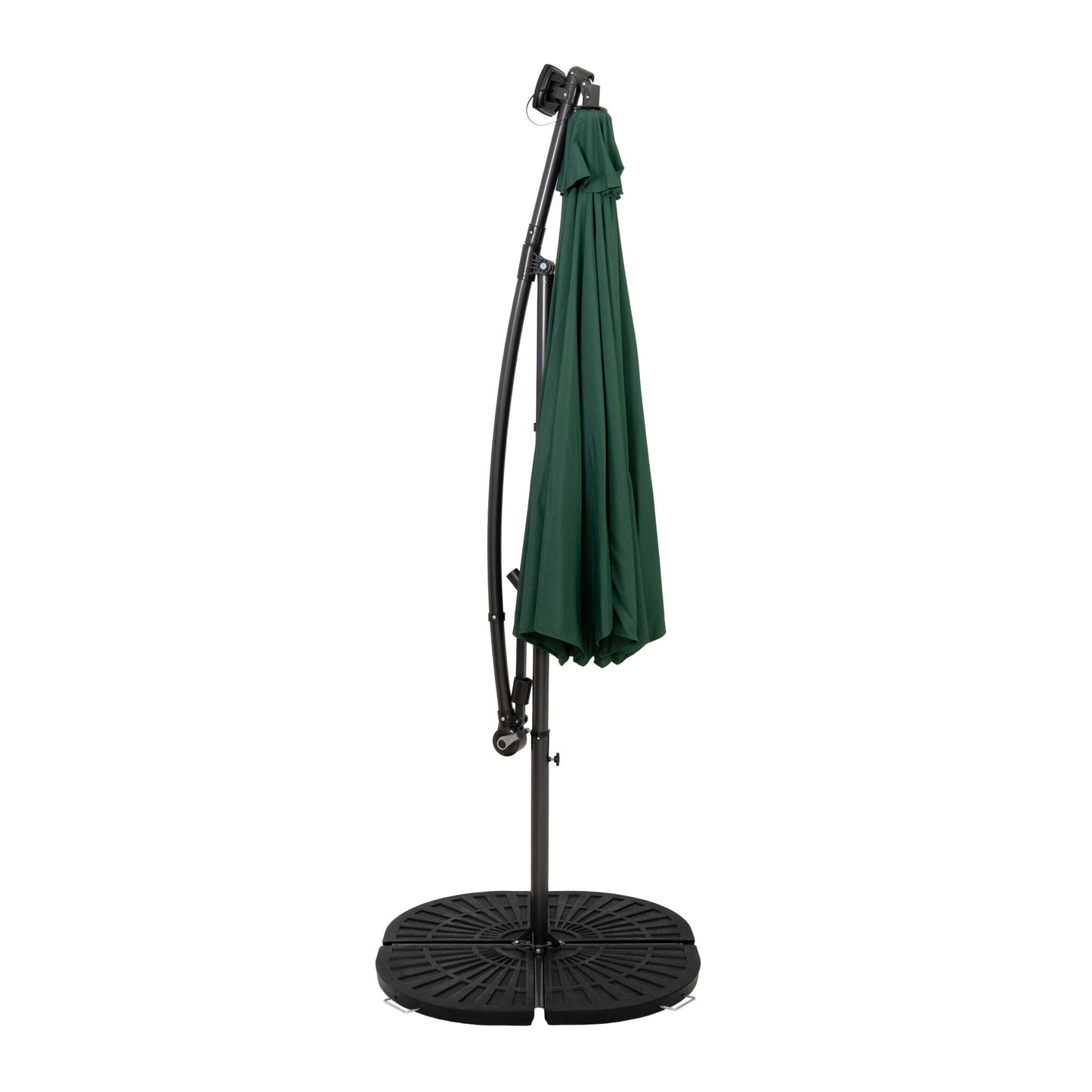 Parasol Excéntrico Led De 3 M Con Base De Abanico Completo – Verde_1