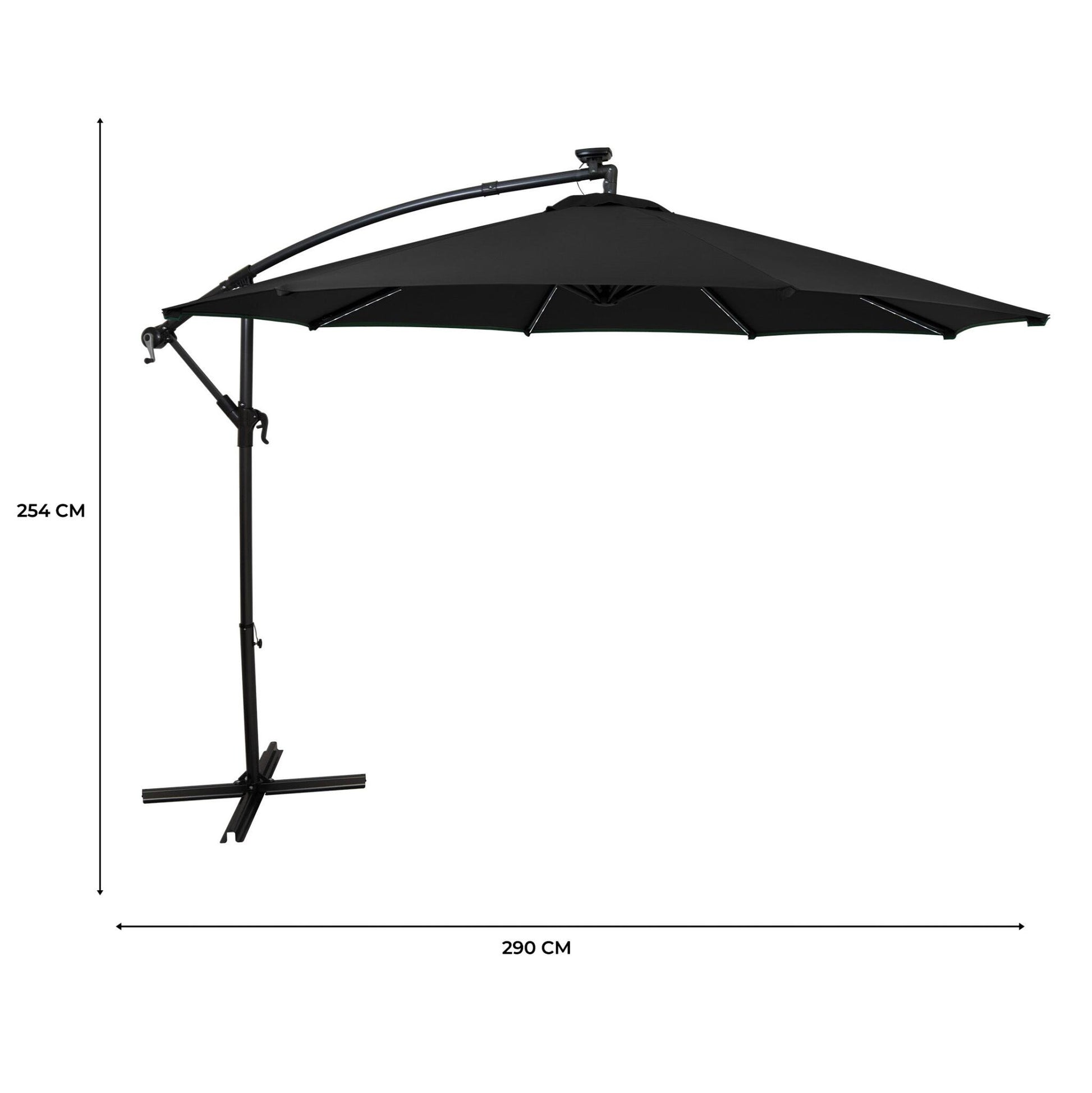Parasol Excéntrico Led De 3 M – Negro_4