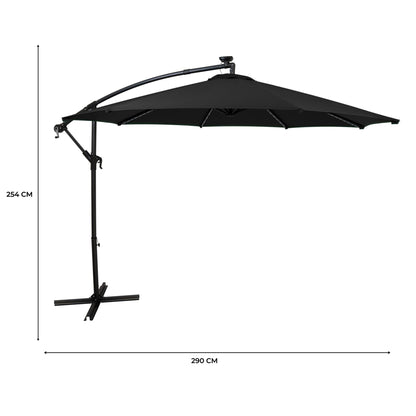 Parasol Excéntrico Led De 3 M – Negro_4