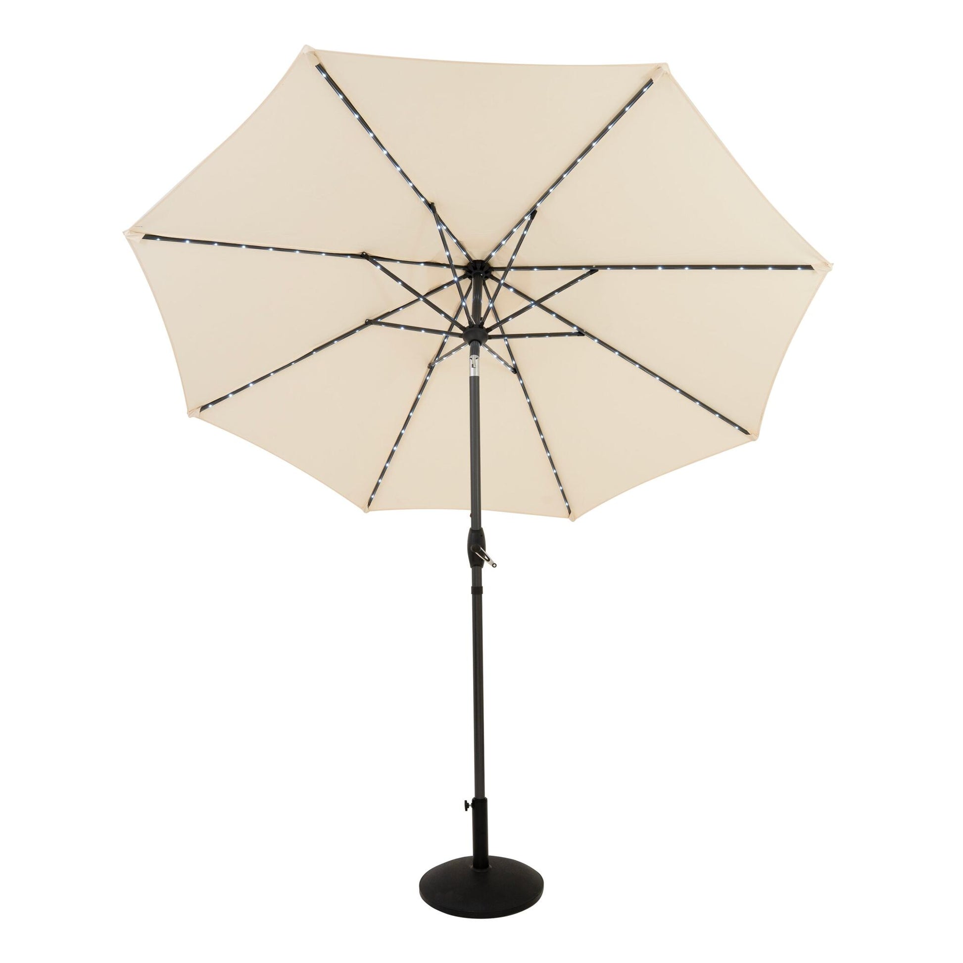 Parasol Led Inclinable 2,7 M Con Base – Crema_0