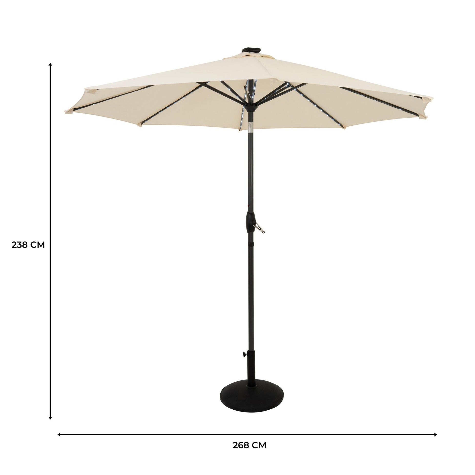 Parasol Led Inclinable 2,7 M Con Base – Crema_4