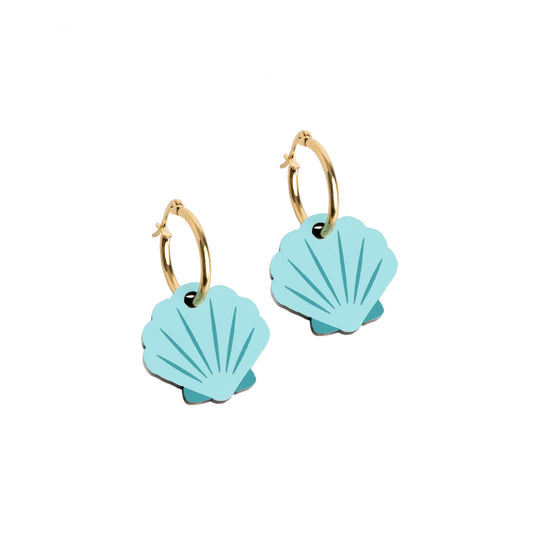 Pendientes Concha de Mar - Aro de Acero Quirúrgico y Bañado en Oro de 18k - Nature Vibes_0