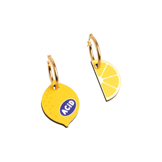 Pendientes Limón - Aro de Acero Quirúrgico y Bañado en Oro de 18k - Nature Vibes_0