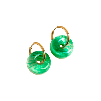 Pendientes de Aro Pantín - Vidrio de Mar Reciclado de Galicia, Joya Artesanal Única - Nature Vibes_0