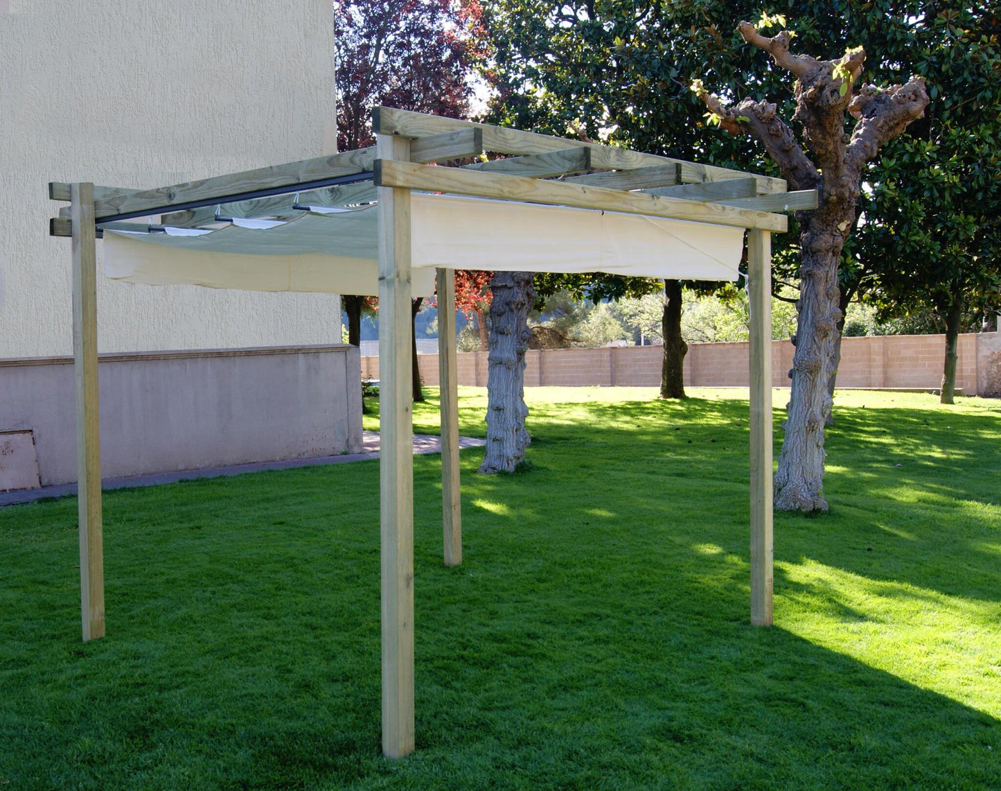 Pérgola Adosada De Madera Gama Kai Vidahuerto – 300x300x240 Cm A 270 Cm._1