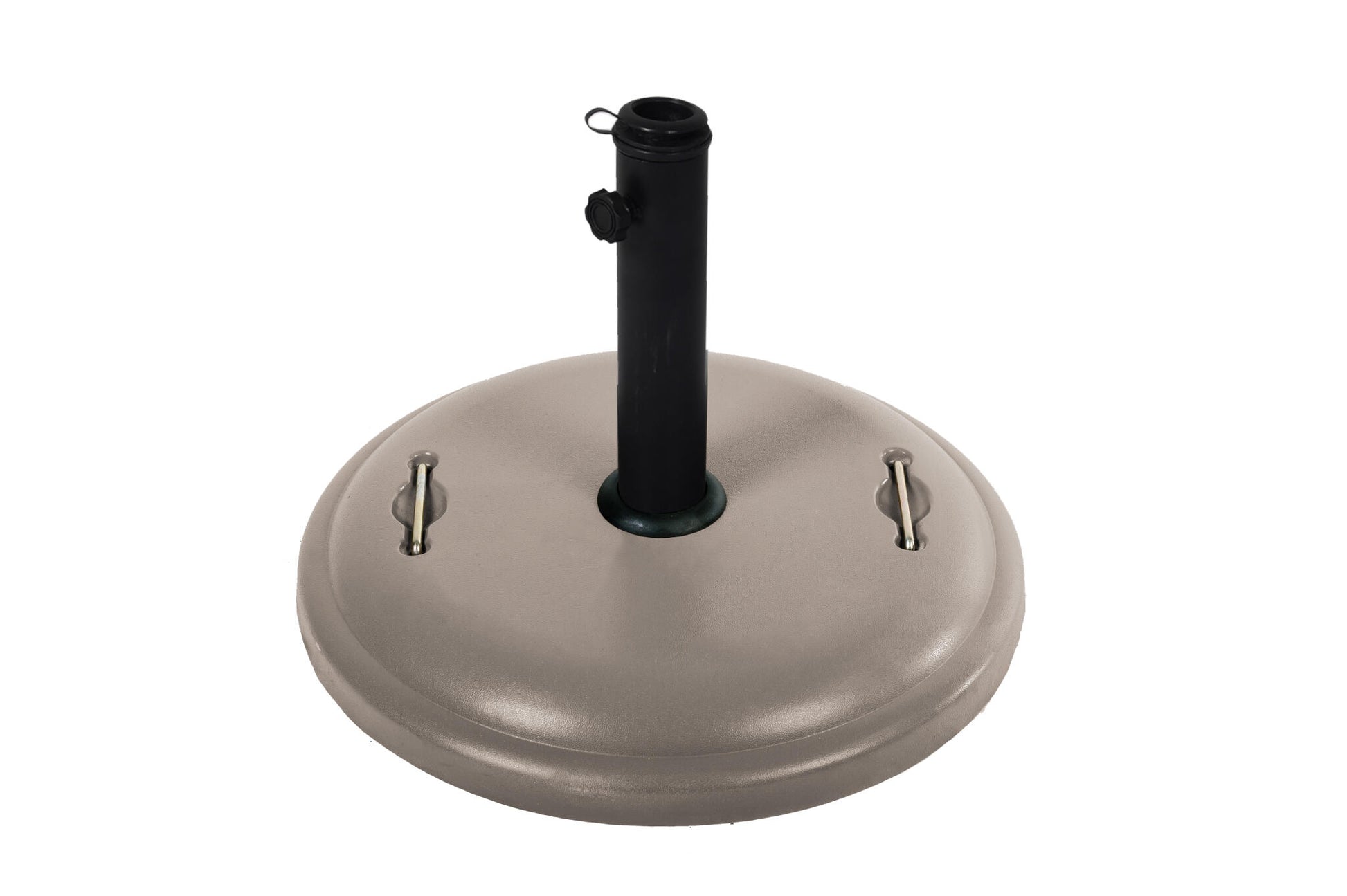 Pie De Sombrilla Redondo De Hormigón 25kg Taupe Con 1 Tornillo + 1 Adaptador De Plástico + Asas Incluidas 50x7cm - Mobiliario De Jardín_0