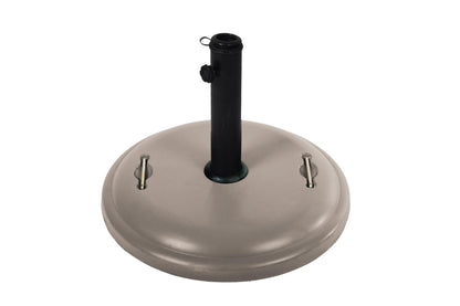 Pie De Sombrilla Redondo De Hormigón 25kg Taupe Con 1 Tornillo + 1 Adaptador De Plástico + Asas Incluidas 50x7cm - Mobiliario De Jardín_0