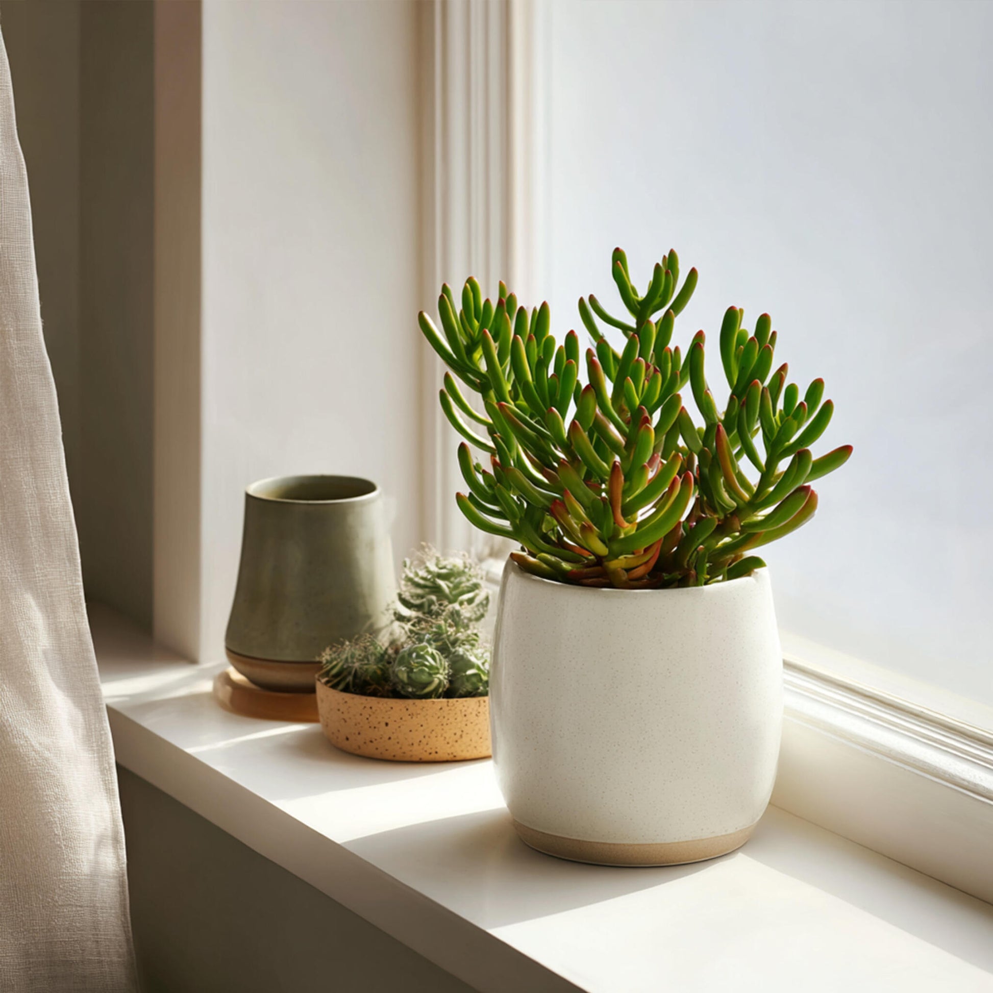 Planta De Jade - Set 2 - Crassula Ovata 'gollum' - Altura 15-25cm - Maceta 12cm_4