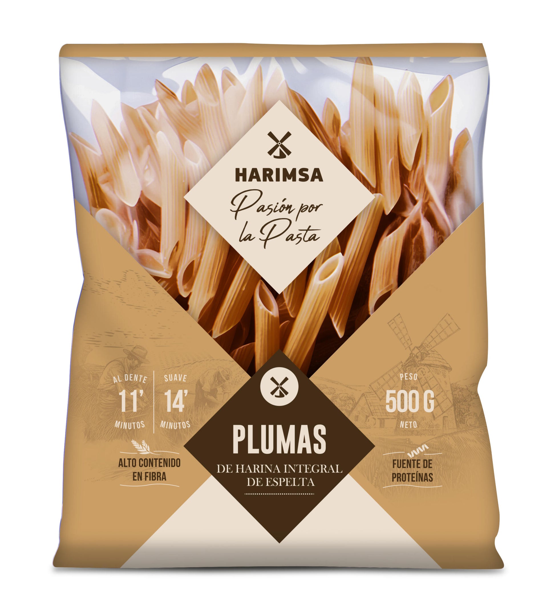 Plumas De Harina Integral De Espelta. Alto Contenido En Fibra, Fuente De Proteínas  500 G Harimsa_0