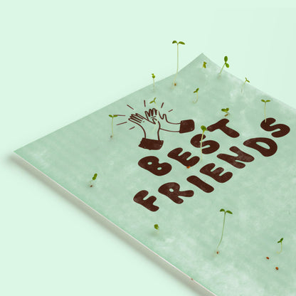 Postal Plantable Best Friends Con Semillas De Tomate – Papel De Algodón Reciclado - Resetea_2