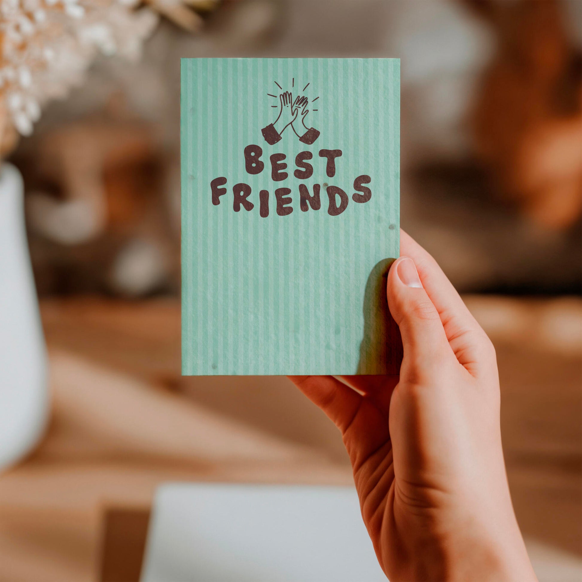Postal Plantable Best Friends Con Semillas De Tomate – Papel De Algodón Reciclado - Resetea_3