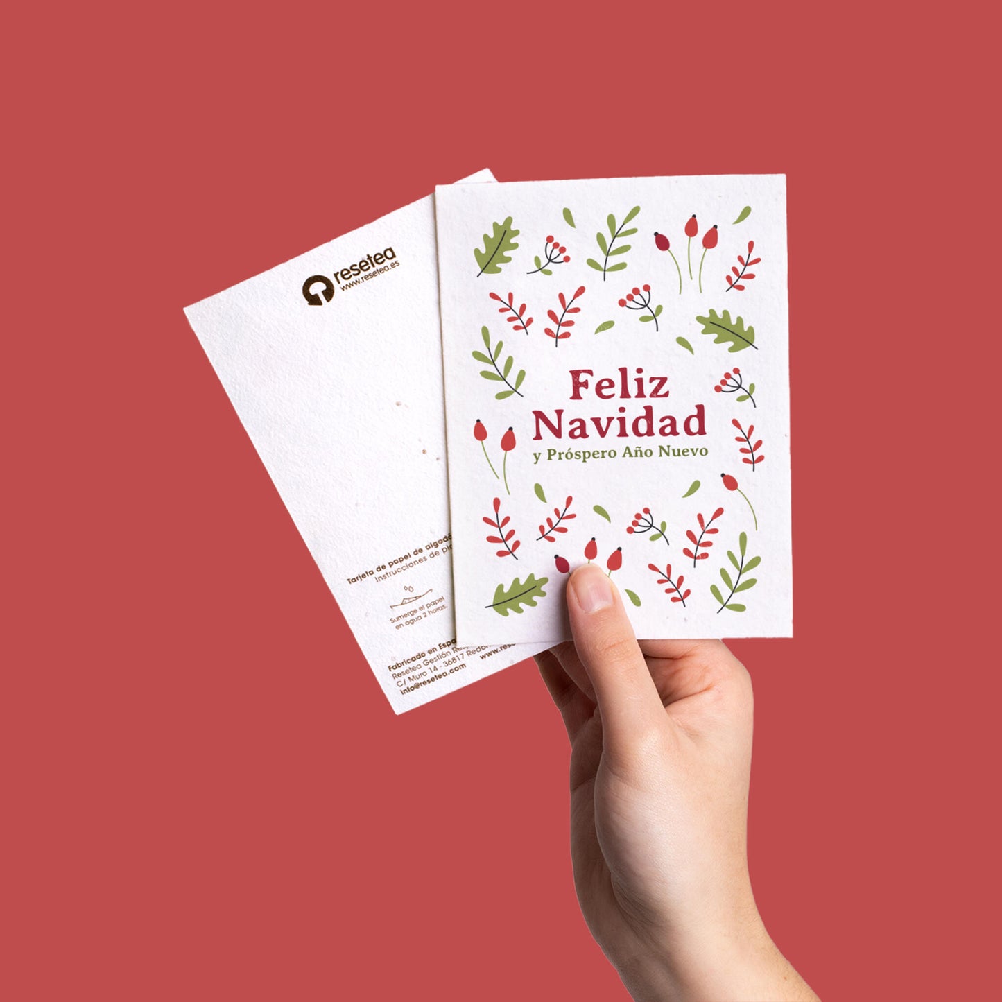 Postal Plantable Feliz Navidad Y Próspero Año Nuevo – Papel De Algodón Reciclado - Resetea_1