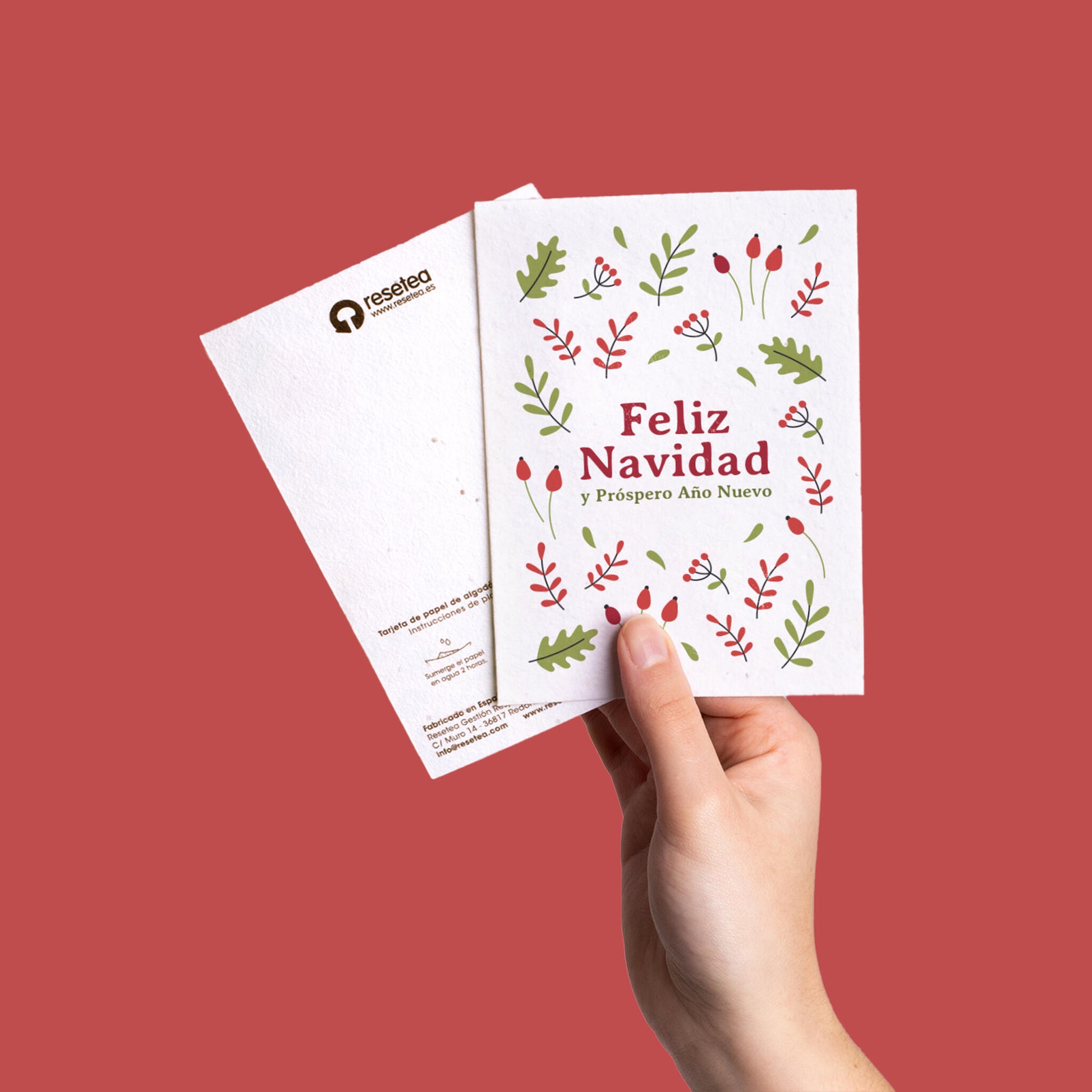 Postal Plantable Feliz Navidad Y Próspero Año Nuevo – Papel De Algodón Reciclado - Resetea_1