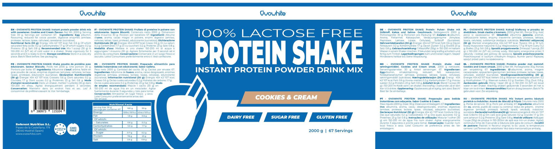 Protein Shake - Cookies And Cream 2000g_1
