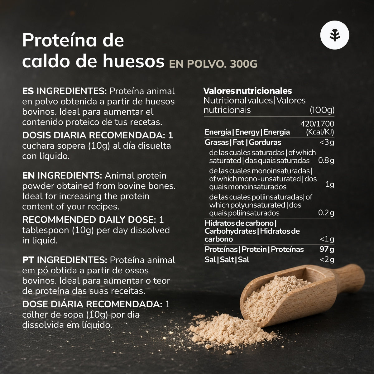 Proteína de caldo de huesos en polvo Planeta Huerto