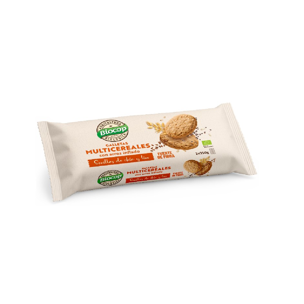 Biocop Biscoitos Multigrãos Biológicos com Arroz Tufado 2 Embalagens 500g
