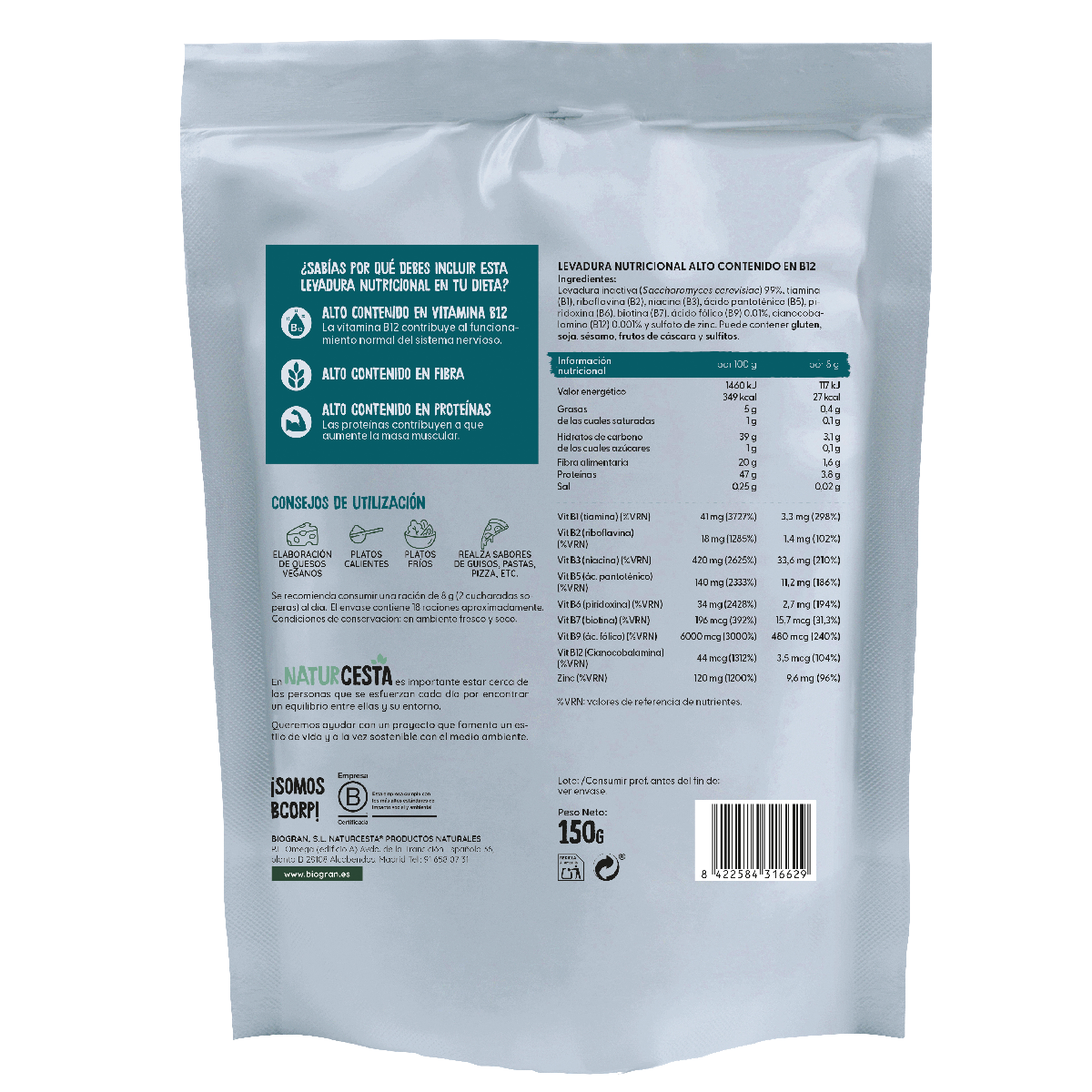 Levedura Nutricional Naturcesta 150g