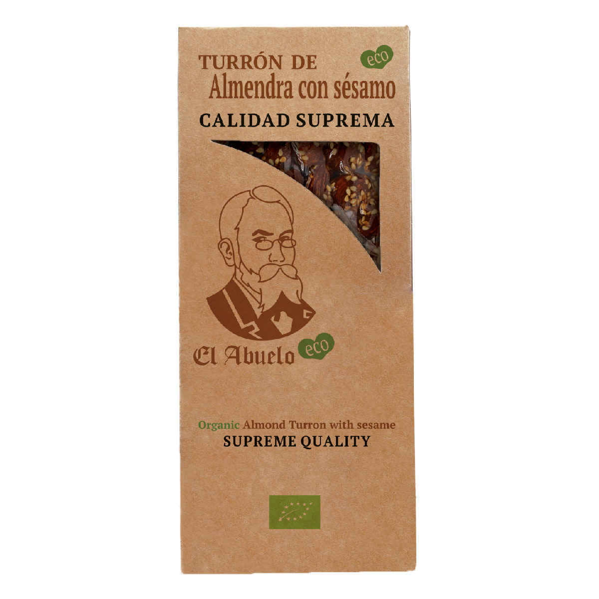 Nougat de amêndoa e sésamo biológico El Abuelo, 200 g