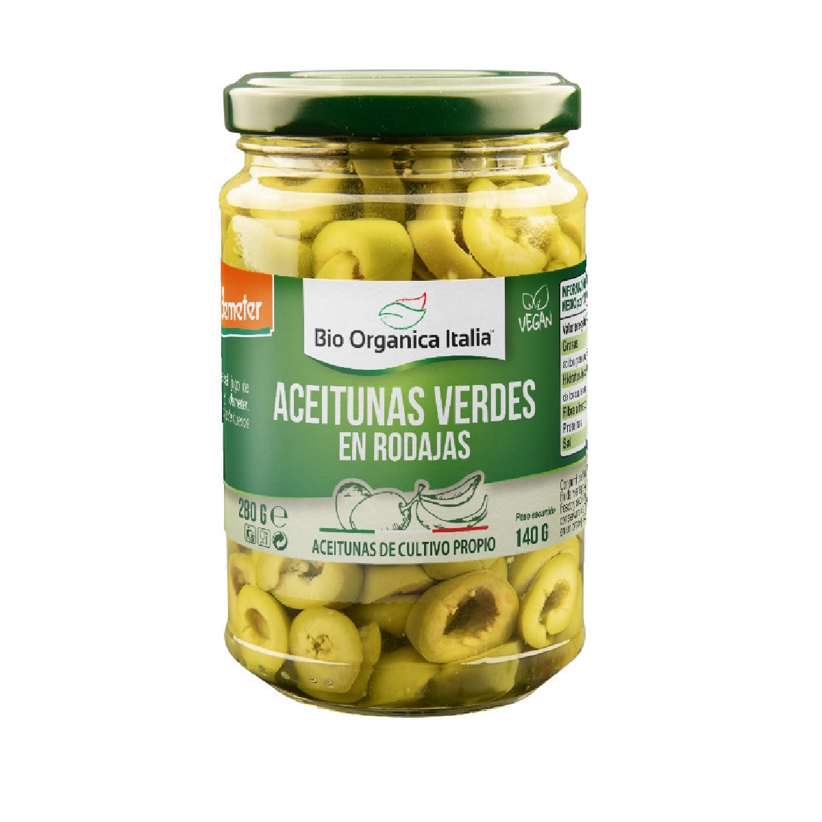 Aceitunas en Rodajas Bio Organica Italia 140 gr