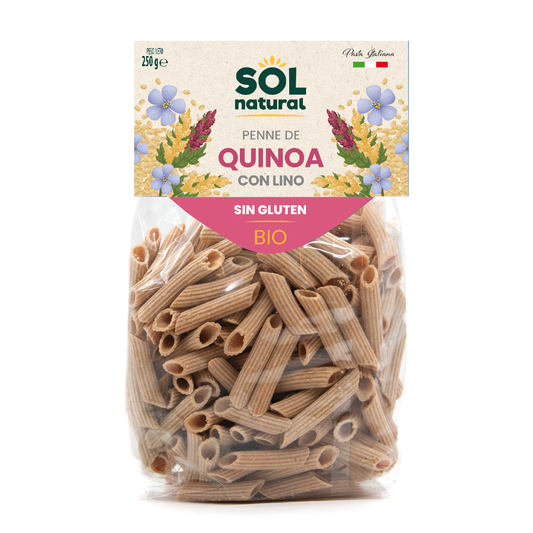 Noodles de quinoa biológica sem glúten com linhaça Sol Natural 250 g