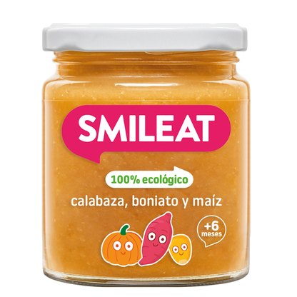 Tarrito BIO Calabaza, Boniato y Maíz +6 meses Smileat 220g