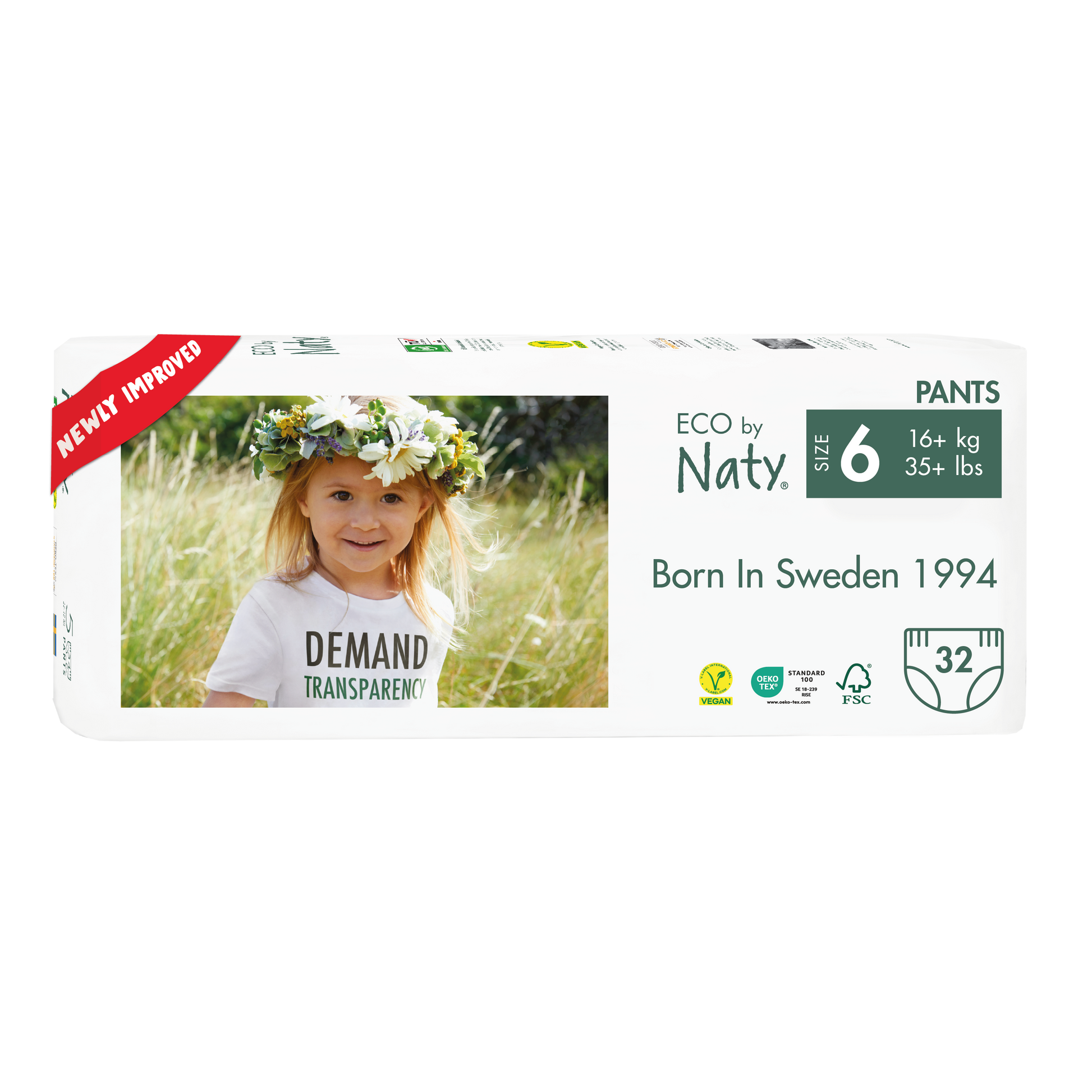 Cueca fralda nº 6 Naty 16+ kg, 18 unidades