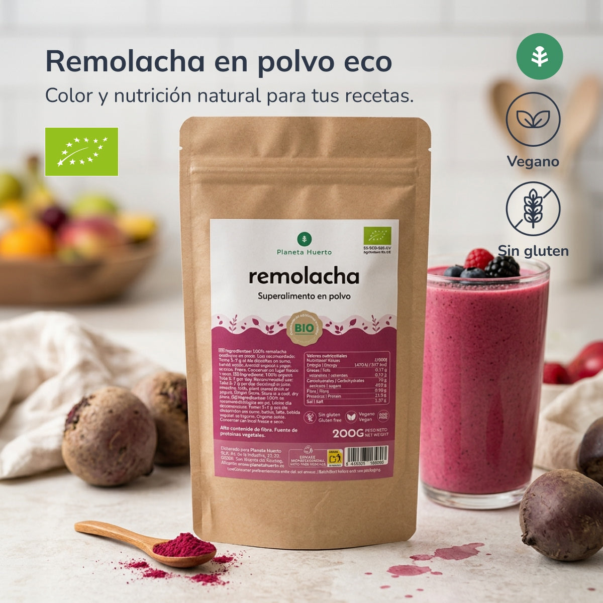 Eco Planeta Huerto Beterraba em Pó 200 gr