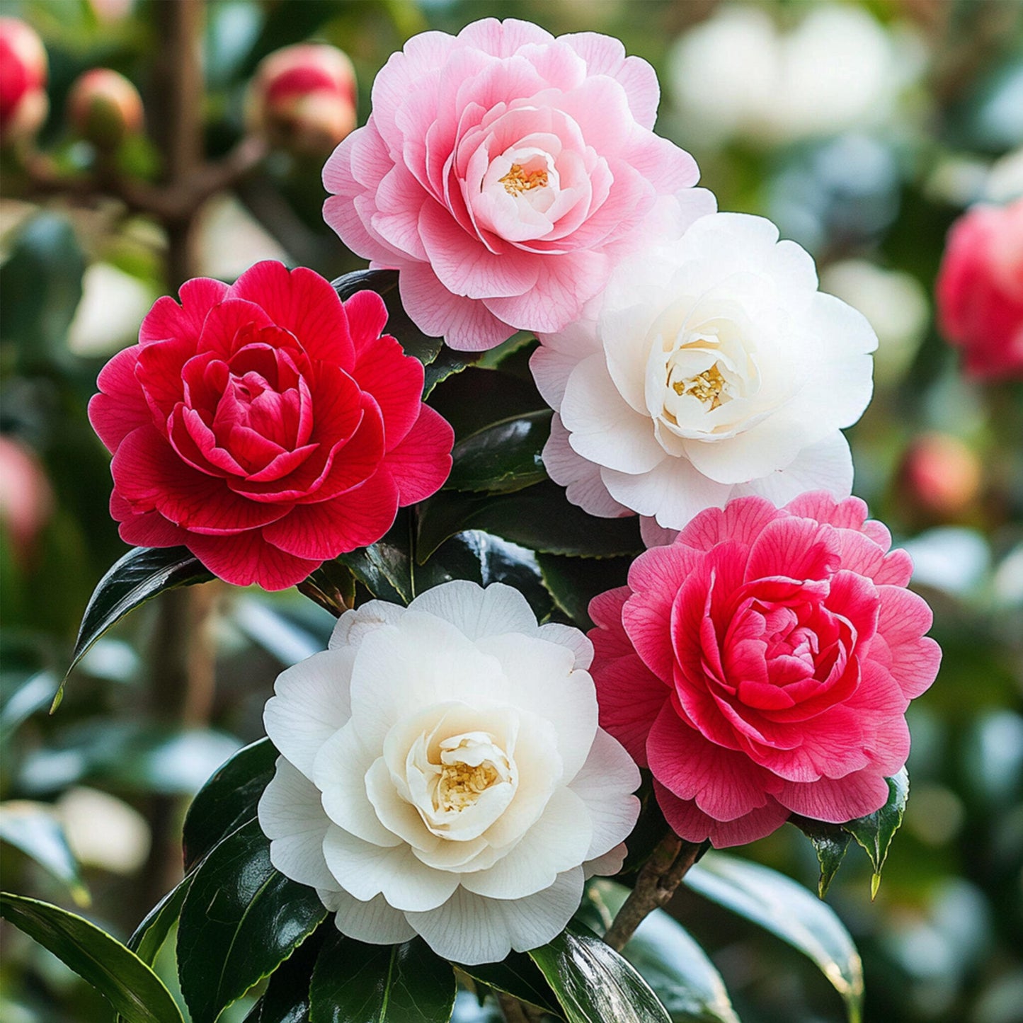 Rosa Japonesa - 3 Pzs - Camellia Japonica - Altura 25-40cm - ⌀9cm_3