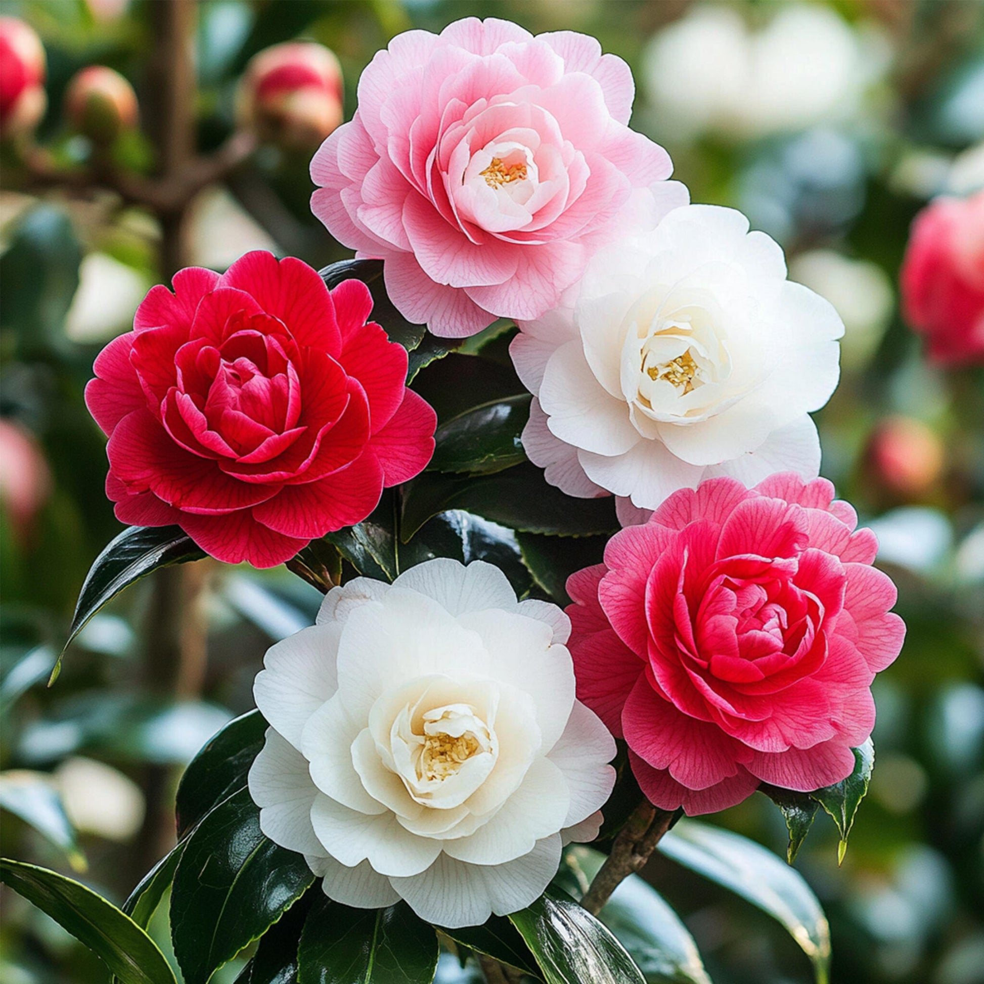 Rosa Japonesa - 3 Pzs - Camellia Japonica - Altura 25-40cm - ⌀9cm_3