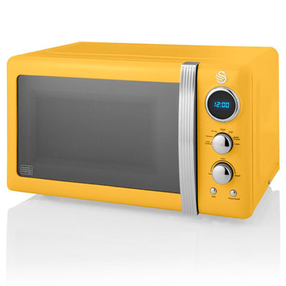 Swan Retro Microondas Digital 20l, 5 Niveles De Potencia,descongelación, Temporizador 60 Min, Sm22030yelneu, Amarillo_0
