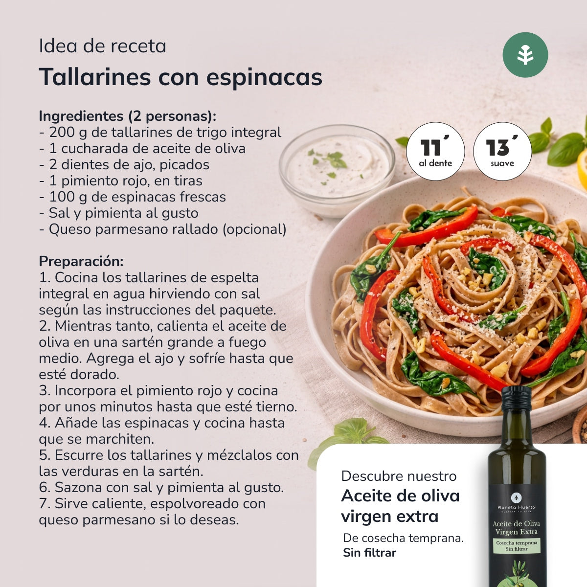 Massa integral ECO Planeta Huerto 500gr