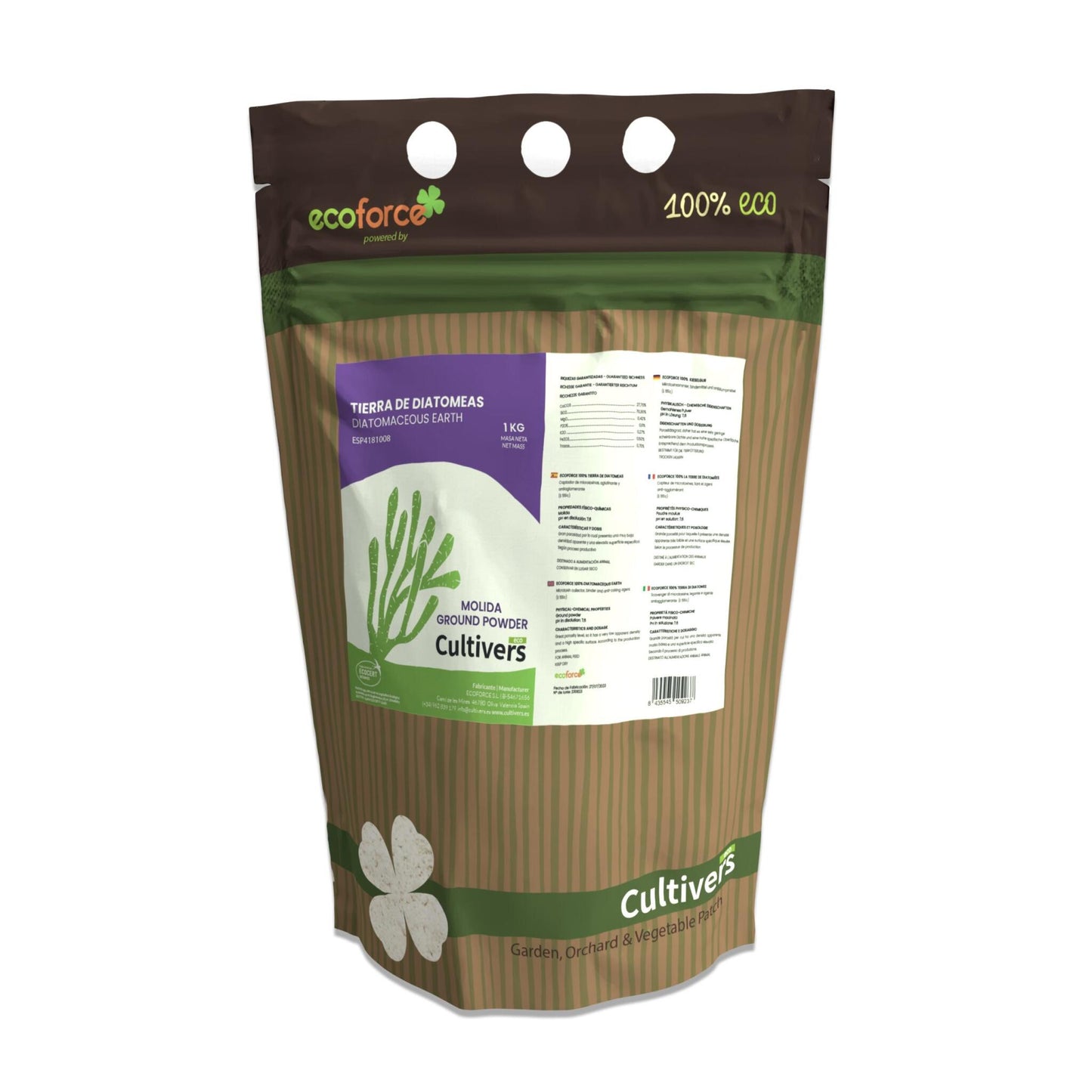 Tierra De Diatomeas Molida Cultivers 2x1kg_0